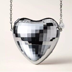 Disco Heart Crossbody Bag - kate spade new york x Target Silver NWT